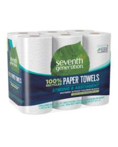 Seventh Generation 2-Ply Paper Towels, 100% Recycled, 140 Sheets Per Roll, Pack Of 6 Rolls