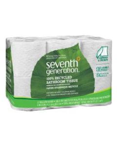 Seventh Generation 2-Ply Toilet Paper, 100% Recycled, 240 Sheets Per Roll, Pack Of 12 Rolls