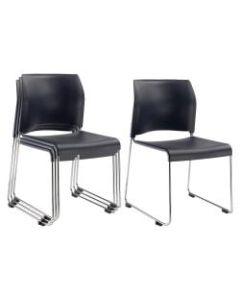 National Public Seating 8800 Cafetorium Chairs, Navy/Chrome, Set Of 4 Chairs