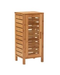 Linon Home Decor Products Bullock 13inW Single-Door Bamboo Cabinet, Natural