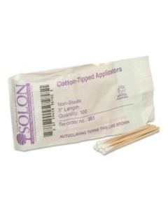 First Aid Only Cotton-Tipped Applicators Refill, 3in, Bag Of 100 Applicators
