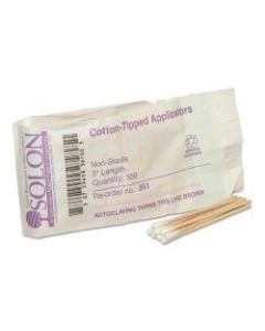 First Aid Only Cotton-Tipped Applicators Refill, 3in, Bag Of 100 Applicators