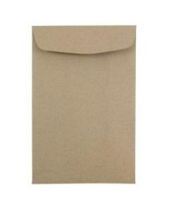JAM Paper Open-End 6in x 9in Manila Catalog Envelopes, Gummed Closure 100% Recycled, Brown Kraft, Pack Of 10