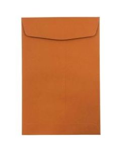 JAM Paper Open-End 6in x 9in Catalog Envelopes, Gummed Closure Dark Orange, Pack Of 10