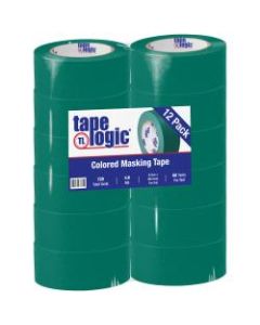 Tape Logic Color Masking Tape, 3in Core, 2in x 180ft, Dark Green, Case Of 12