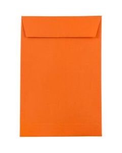 JAM Paper Open-End 6in x 9in Catalog Envelopes, Gummed Seal, 30% Recycled, Orange, Pack Of 10