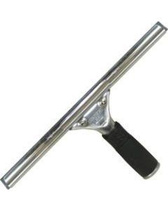 Unger 12in Pro Stainless Steel Complete Squeegee - 12in Blade - Non-slip Grip, Ergonomic - Black, Silver