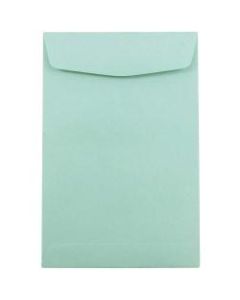 JAM Paper Open-End 6in x 9in Catalog Envelopes, Gummed Closure Aqua, Pack Of 10