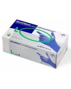 Medline SensiCare Ice Blue Nitrile Exam Gloves - Large Size - Nitrile - Dark Blue - Powder-free, Comfortable, Chemical Resistant, Latex-free, Beaded Cuff, Textured Fingertip, Non-sterile, Durable - For Medical - 250 / Box - 9.50in Glove Length