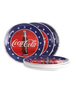 Coca-Cola Americana 12-Piece Dinner Plate Set, 10-1/2in, Blue