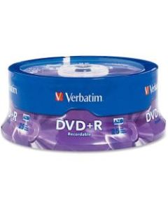 Verbatim AZO DVD+R 4.7GB 16X with Branded Surface - 25pk Spindle - 2 Hour Maximum Recording Time