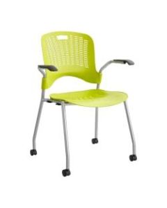 Safco Sassy Guest Chairs, Grass Green/Silver, Set Of 2