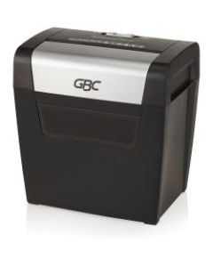 GBC ShredMaster PX08-04 Cross-Cut Paper Shredder - Non-continuous Shredder - Super Cross Cut - 8 Per Pass - for shredding Staples, Paper Clip - P-3 - 5.90 ft/min - 9in Throat - 3 Minute Run Time - 3.96 gal Wastebin Capacity - Black, Chrome