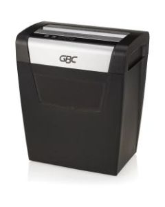 GBC ShredMaster PX10-06 Super Cross-Cut Paper Shredder - Non-continuous Shredder - Super Cross Cut - 10 Per Pass - for shredding Staples, Paper Clip - P-4 - 5.90 ft/min - 9in Throat - 6 Minute Run Time - 6 gal Wastebin Capacity - Black, Chrome