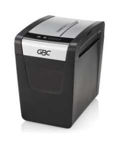 GBC ShredMaster PSX10-06 Super Cross-Cut Paper Shredder - Non-continuous Shredder - Super Cross Cut - 10 Per Pass - for shredding Staples, Paper Clip - P-4 - 5.90 ft/min - 9in Throat - 6 Minute Run Time - 6 gal Wastebin Capacity - Black, Chrome