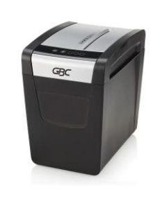 GBC ShredMaster PSX12-06 Cross-Cut Paper Shredder - Non-continuous Shredder - Super Cross Cut - 10 Per Pass - for shredding Staples, Paper Clip - P-3 - 5.90 ft/min - 9in Throat - 6 Minute Run Time - 6 gal Wastebin Capacity - Black, Chrome