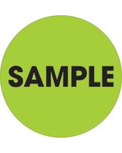 Tape Logic Preprinted Special Handling Labels, DL1269, Sample, Round, 2in, Fluorescent Green, Roll Of 500