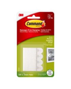 Command Small Picture Hanging Strips, Damage-Free, White, Pack of 4 Pairs of Strips