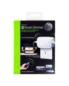GE Z-Wave Plus Dual Outlet/USB Plug-in Smart Dimmer Switch, White, 28175