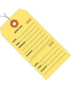 Office Depot Brand Prewired Repair Tags, 4 3/4in x 2 3/8in, 100% Recycled, Yellow, Case Of 1,000