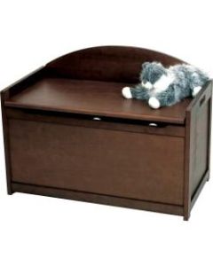 Lipper Childs Toy Chest, Walnut Finish - External Dimensions: 33.3in Width x 17.8in Depth x 24.3in Height - Hinged Closure - Beech Wood, Medium Density Fiberboard (MDF) - Walnut - For Toy - 1 / Pack