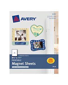 Avery Inkjet Magnet Sheets, 8 1/2in x 11in, Pack Of 5 Sheets