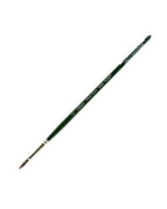 Silver Brush Ruby Satin Series Short-Handle Paint Brush 2503S, Size 2, Filbert Bristle, Synthetic, Multicolor