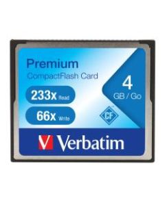 Verbatim 4GB 233X Premium CompactFlash Memory Card - 1 Card/1 Pack - Retail