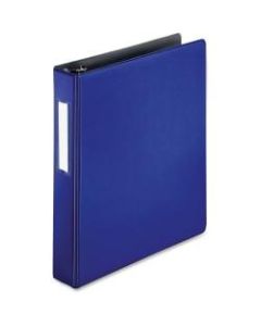 Business Source 1.5in D-Ring Binder - 1 1/2in Binder Capacity - 375 Sheet Capacity - Slant D-Ring Fastener(s) - Internal Pocket(s) - Blue - Lay Flat, Label Holder - 1 Each