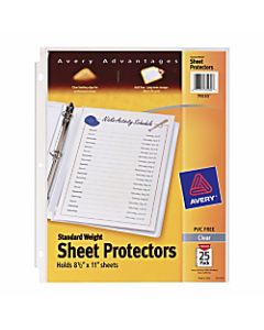 Avery Standard Weight Sheet Protectors, 8 1/2in x 11in, Clear, Pack Of 25