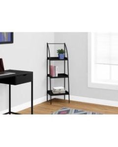 Monarch Specialties 3-Shelf Backless Metal Bookcase, Black