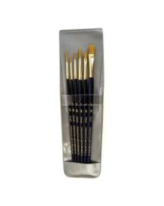 Princeton Real Value Paint Brush Set Series 9132, Assorted Bristles, Taklon, Blue, Set Of 6
