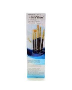 Princeton Real Value Paint Brush Set Series 9133, Nylon Bristles, Taklon, Blue, Set Of 6