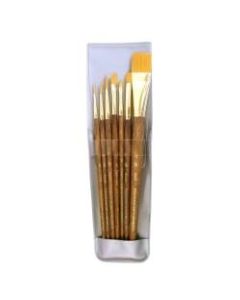 Princeton Real Value Short-Handled Brush Set Series 9143, assorted Bristles, Synthetic, Dark Brown, Set Of 7
