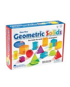 Learning Resources View-Thru Geometric Solids Set, Assorted Colors, Grades 3 - College