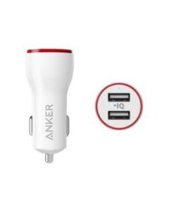 Anker PowerDrive 2 - Car power adapter - 24 Watt - 4.8 A - 2 output connectors (USB) - white