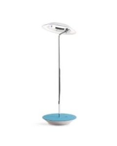 Koncept Royyo LED Desk Lamp, 17-7/16inH, Chrome/Azure Felt Base Plate