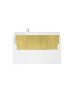 LUX #10 Foil-Lined Square-Flap Envelopes, Gummed Seal, White/Gold, Pack Of 1,000