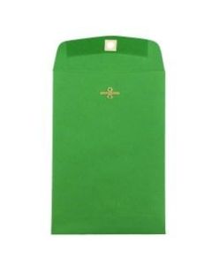 JAM Paper Open-End 6in x 9in Catalog Envelopes, Clasp Closure, 30% Recycled, Green, Pack Of 10