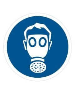 Tape Logic Durable Circle Safety Labels, DSL511, 2in, Wear Respiratory Protection, Roll Of 25 Labels