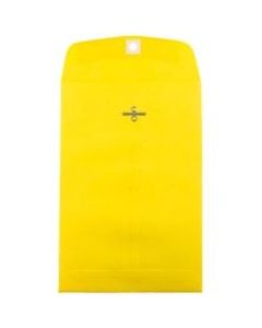 JAM Paper Open-End 6in x 9in Catalog Envelopes, Clasp Closure, 30% Recycled, Yellow, Pack Of 10