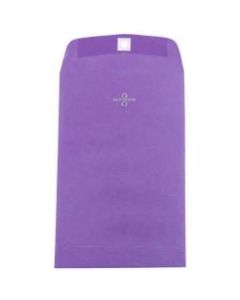 JAM Paper Open-End 6in x 9in Catalog Envelopes, Clasp Closure, 30% Recycled, Violet Purple, Pack Of 10