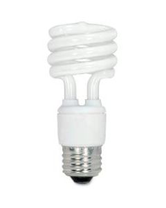 Satco 13-watt Fluorescent T2 Spiral CFL Bulb - 13 W - 60 W Incandescent Equivalent Wattage - 120 V AC - 900 lm - Spiral - T2 Size - White Light Color - E26 Base - 12000 Hour - 4400.3 deg.F (2426.8 deg.C) Color Temperature