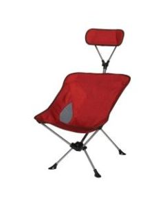 Creative Outdoor Rest Chair With Retractable Headrest, Gray/Red