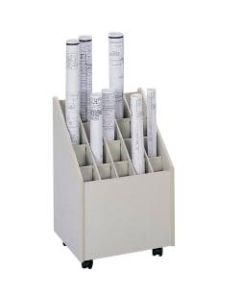 Safco Mobile Roll File, 20 Compartments, 2 3/4in Tubes