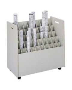 Safco Mobile Roll File, 50 Compartments, 2 3/4in Tubes