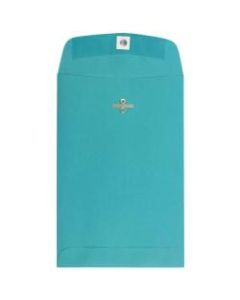 JAM Paper Open-End 6in x 9in Catalog Envelopes, Clasp Closure, 30% Recycled, Sea Blue, Pack Of 10
