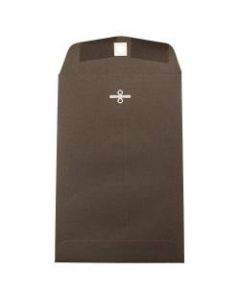 JAM Paper Open-End 6in x 9in Catalog Envelopes, Clasp Closure, 100% Recycled, Chocolate Brown, Pack Of 10