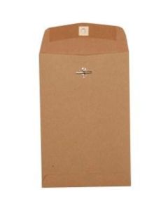 JAM Paper Open-End Manila Catalog Envelopes With Clasp Closure, 6in x 9in, Brown Kraft, Pack Of 10