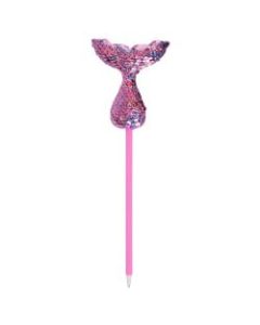 Office Depot Brand Reversible Sequin Ballpoint Pen, Mermaid Tail, Medium Point, 1.0 mm, Purple Barrel, Black Ink